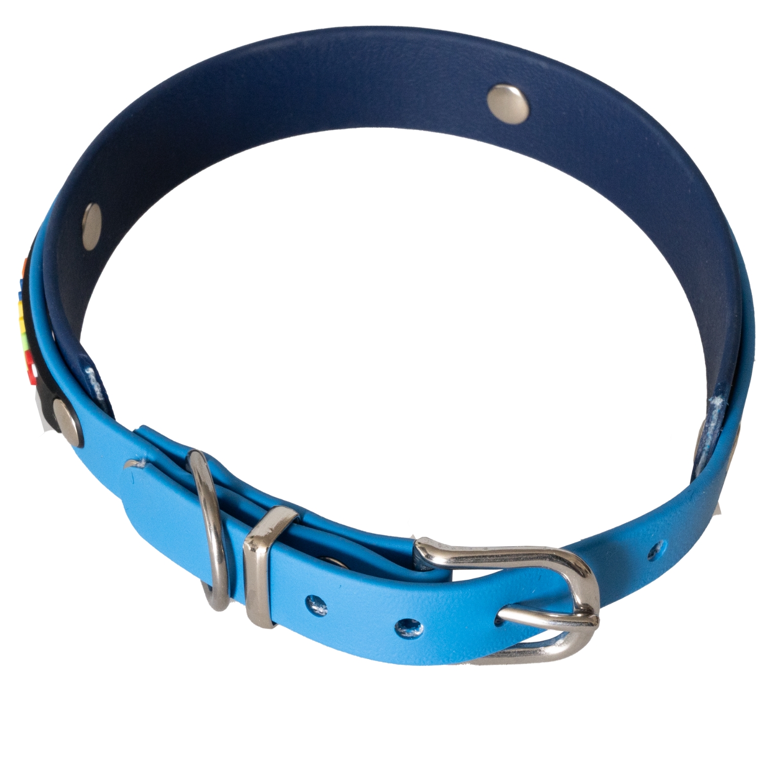 BUMAS Elements Halsband aus Biothane Farbe Helllblau, Navy