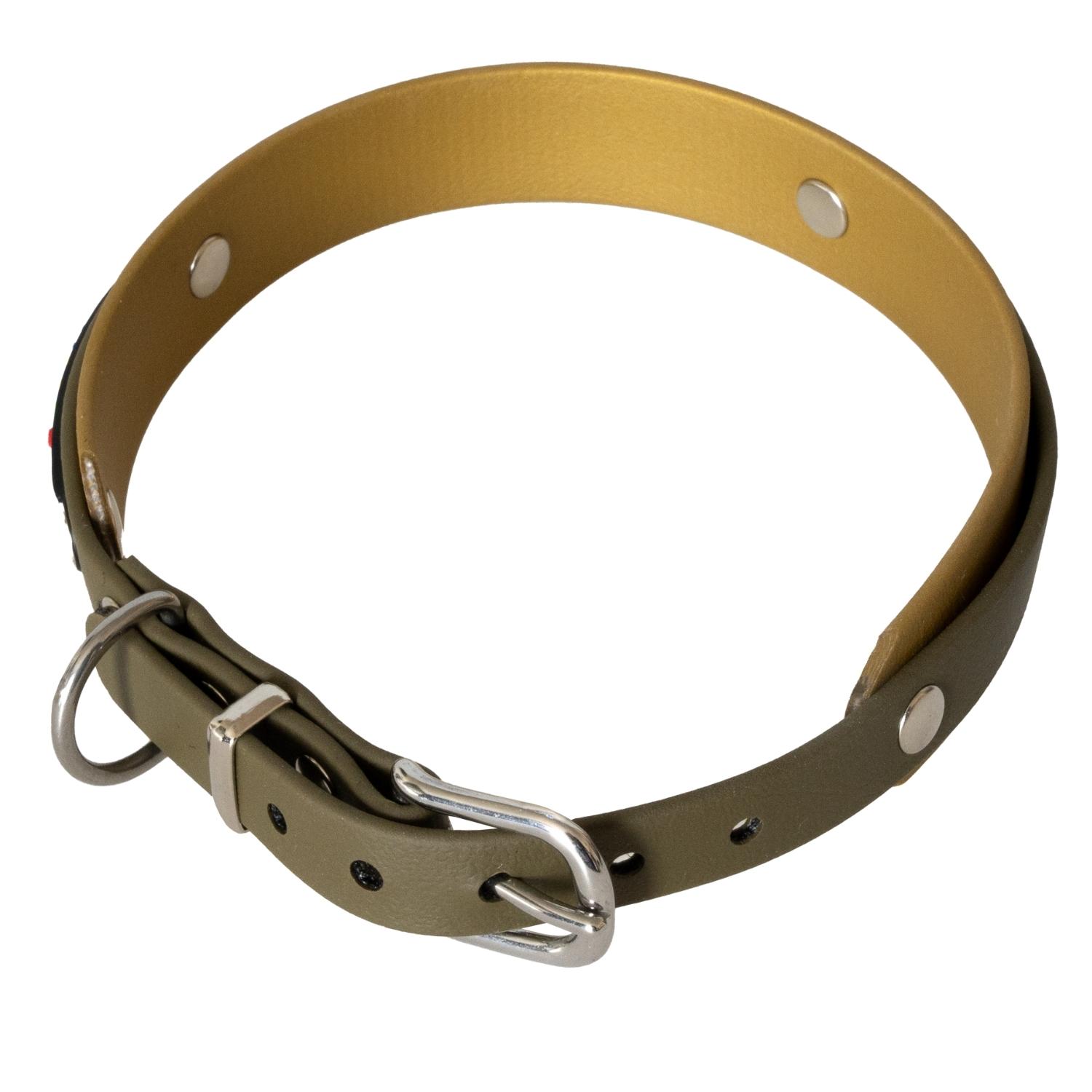 BUMAS Elements Halsband aus Biothane Farbe Gold & Olive