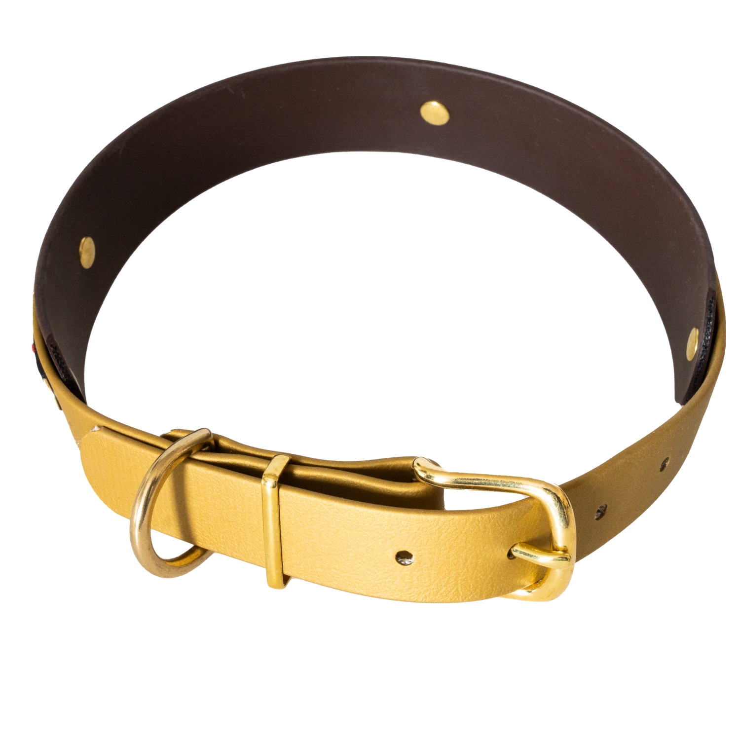 BUMAS Elements Halsband aus Biothane Farbe Gold & Braun