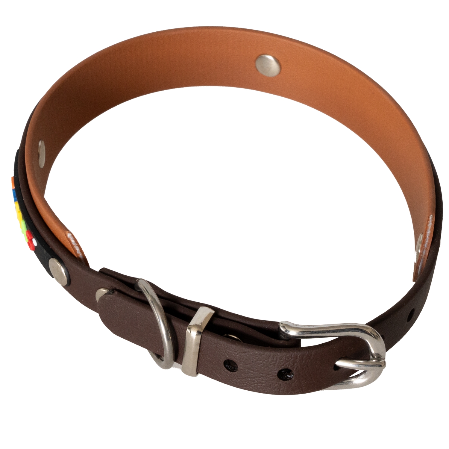 BUMAS Elements Halsband aus Biothane Farbe Braun & Hellbraun