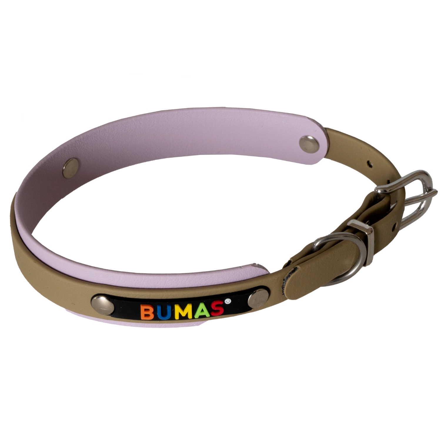 BUMAS Elements Halsband aus Biothane Farbe Beige & Pastell violett